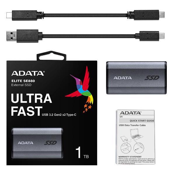 Внешний диск SSD ADATA AELI-SE880-1TCGY
