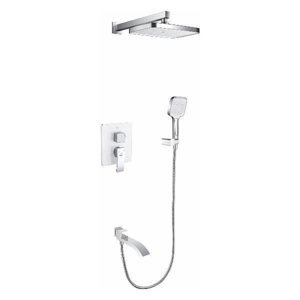 Душевая система Rose Душевая система для ванны встроенная Rose R1535F, Белый/хром