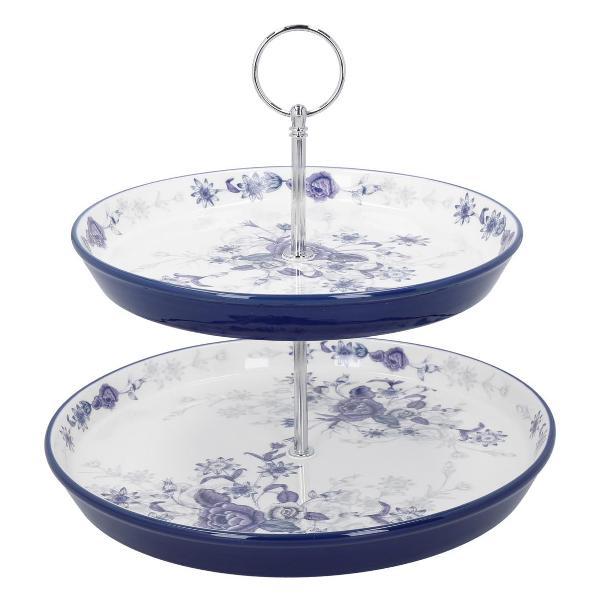Блюдо-этажерка Kitchen Craft Kitchen Craft Блюдо сервировочное 2-ярусное Blue Rose London Pottery
