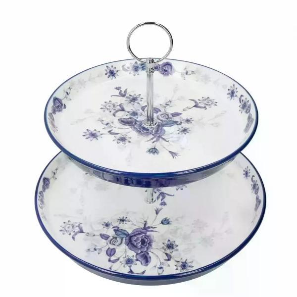 Блюдо-этажерка Kitchen Craft Kitchen Craft Блюдо сервировочное 2-ярусное Blue Rose London Pottery