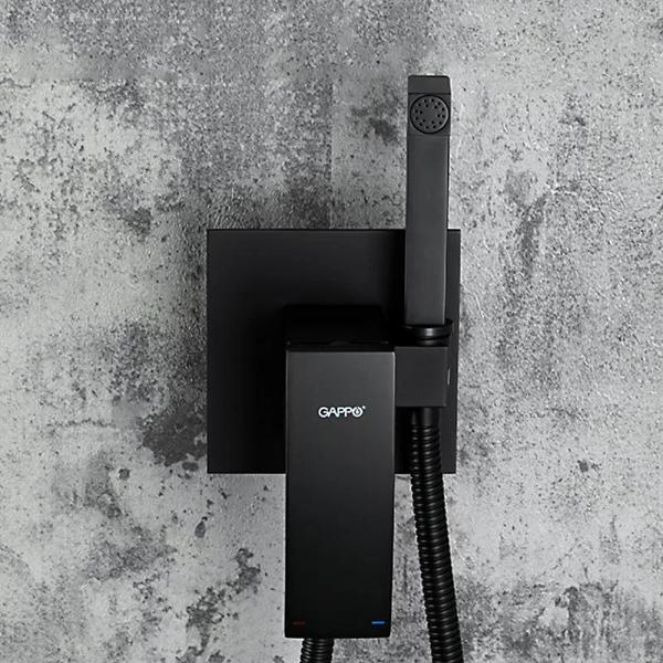 Гигиенический душ Gappo Гигиенический душ скрытого монтажа GAPPO G7207-6, черный матовый