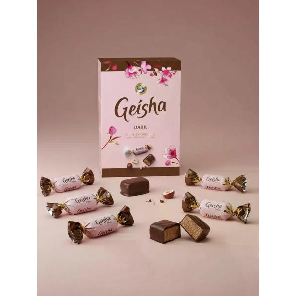 Конфеты Fazer Конфеты "Geisha" из тем.шок., с ореховой начинкой, 2х150 гр.