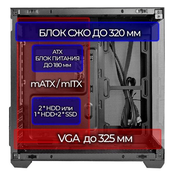 Корпус для компьютера Ginzzu V310