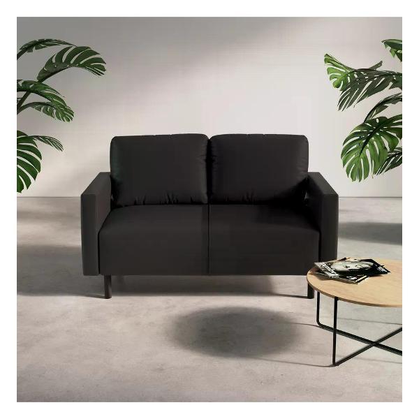 Диван САЛОН ТРОН Диван Сканди 120 см, экокожа черный