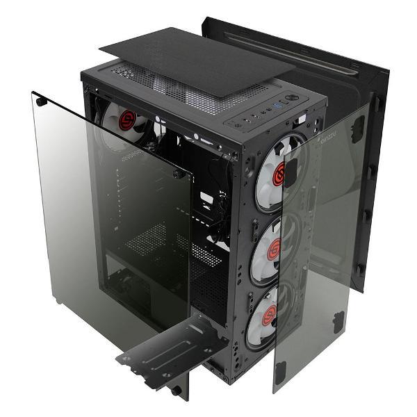 Корпус для компьютера Ginzzu SL190 боковое окно, ATX
