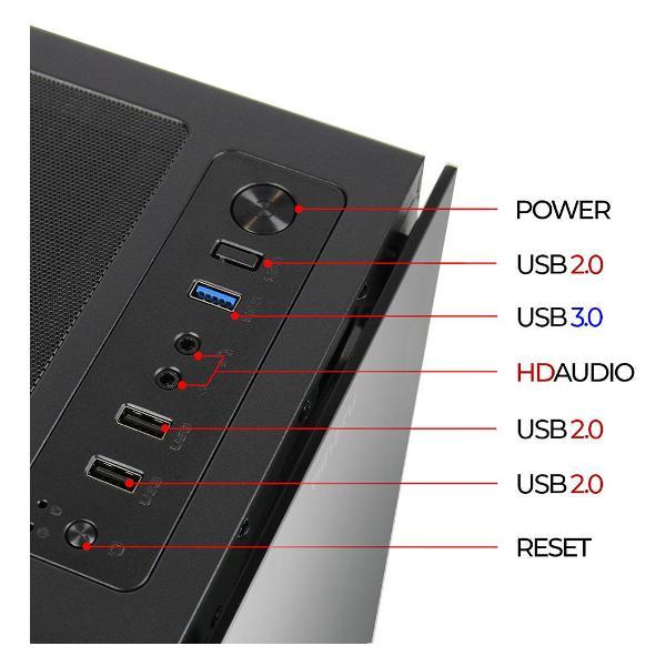 Корпус для компьютера Ginzzu SL190 боковое окно, ATX