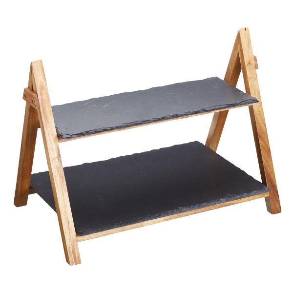 Блюдо-этажерка Kitchen Craft Kitchen Craft Сервировочная этажерка из сланца 40х30х25см Artes#