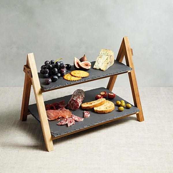 Блюдо-этажерка Kitchen Craft Kitchen Craft Сервировочная этажерка из сланца 40х30х25см Artes#