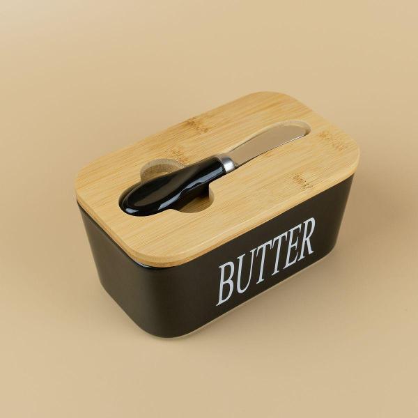 Сырница Нет бренда керамическая с крышкой и ножиком