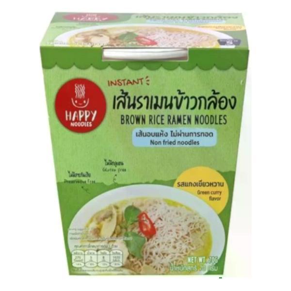 Лапша быстрого приготовления Happy Noodles Лапша рамен "Зеленый карри", 2упак по 70гр.