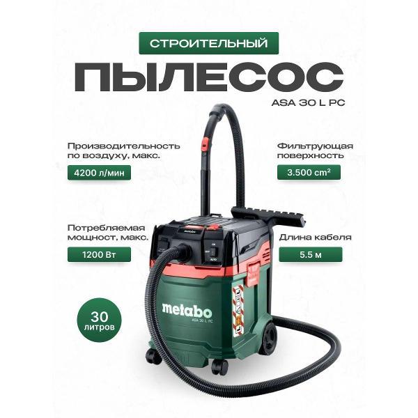 Пылесос строительный Metabo Пылесос AS 20 L PC (602083000)