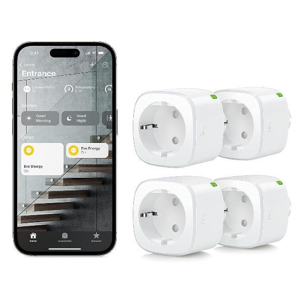 Адаптер-розетка EVE Набор умных розеток 4 шт. Energy Matter Apple HomeKit (10EBO8351)