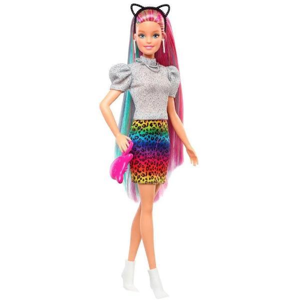 Кукла Barbie с разноцветными волосами GRN81 розовый