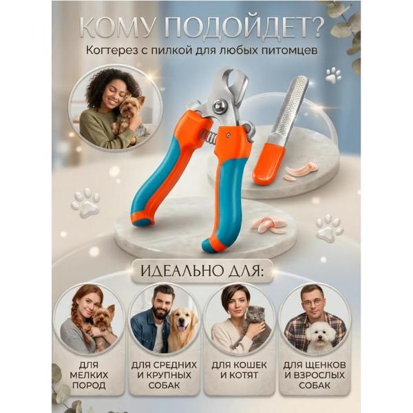 Когтерезка Mendes Когтерезка с пилкой СИНЕ-ОРАНЖЕВАЯ 0101 для животных ks0101p