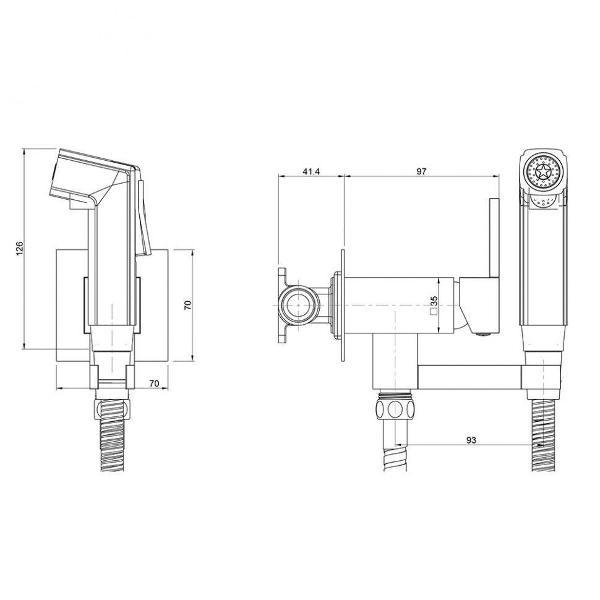 Гигиенический душ Paini Гигиенический душ Paini Bella BLCECRGX44AB2 встраиваемый, лейка ABS