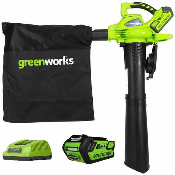 Воздуходувка Greenworks GD40BVK4 с АКБ 4Ah и ЗУ (24227UB)