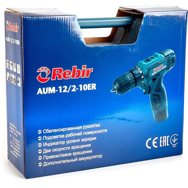 Шуруповерт аккумуляторный Rebir AUM-12/2-10ER