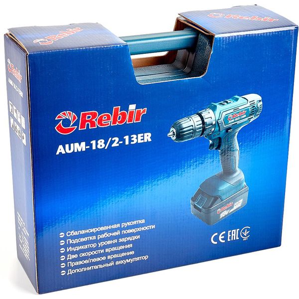 Шуруповерт аккумуляторный Rebir AUM-18/2-13ER