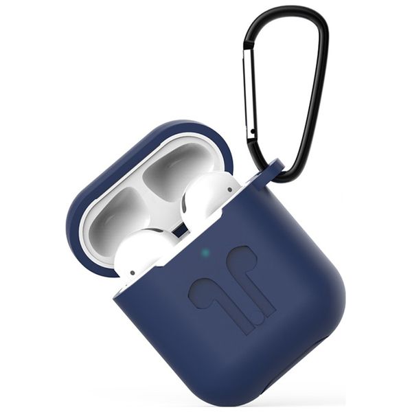 Чехол для AirPods EVA для 1/2 силиконовый с карабином D.Blue(CBAP01DBL)