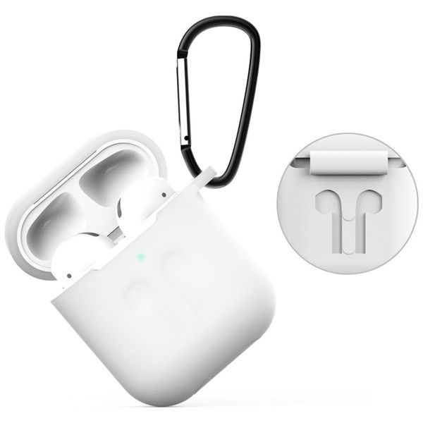 Чехол для AirPods EVA для 1/2 силиконовый с карабином Transp.(CBAP01TR)