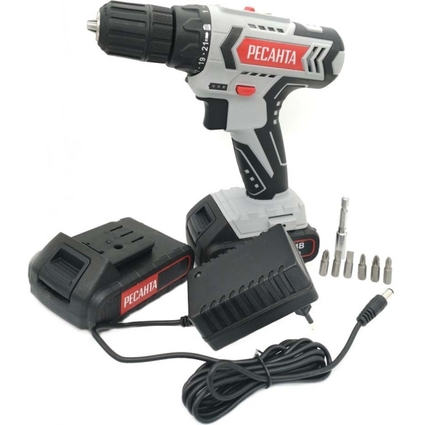 Шуруповерт аккумуляторный Ресанта ДА-18-2ЛК-У (75/14/6)
