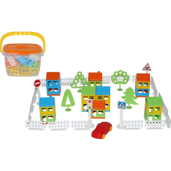 Конструктор детский Cavallino 56221_PLS Построй свой город (61 элемент)