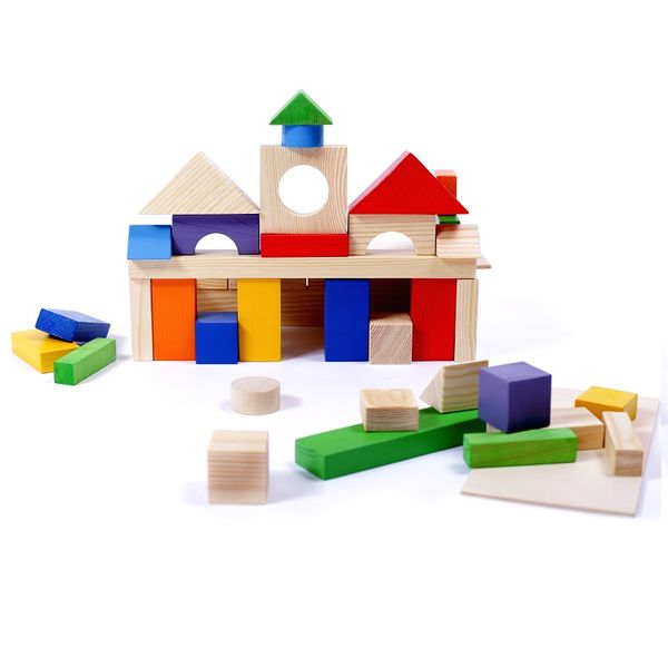 Конструктор детский Paremo PE117-8 Деревянный 51 деталь (окрашено 20 дет.)