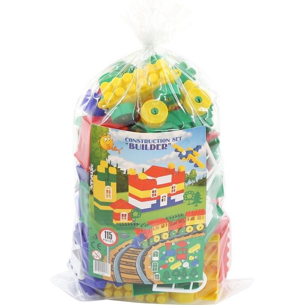 Конструктор детский Polesie Строитель (Большой, 115 элем. в мешке)