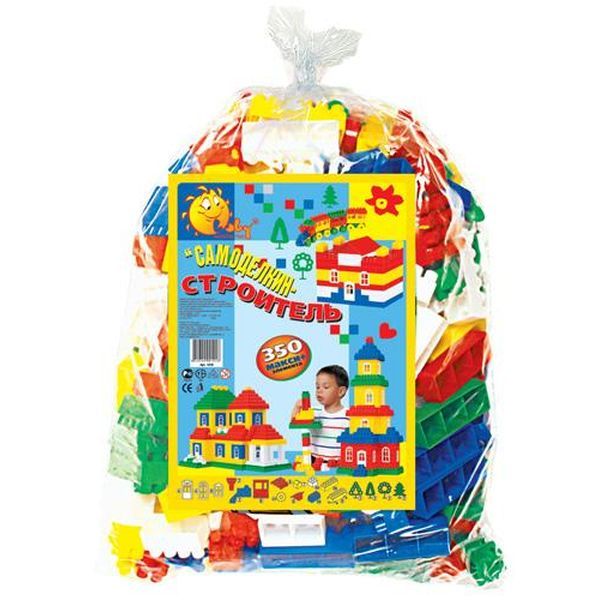 Конструктор детский Polesie Строитель (Макси-плюс, 350 элем. в мешке)