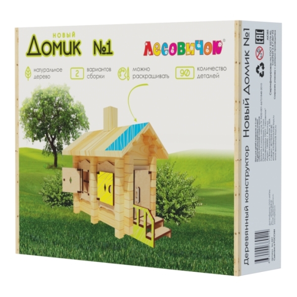 Конструктор детский ЛЕСОВИЧОК les 027 Новый Домик №1 набор из 90 деталей