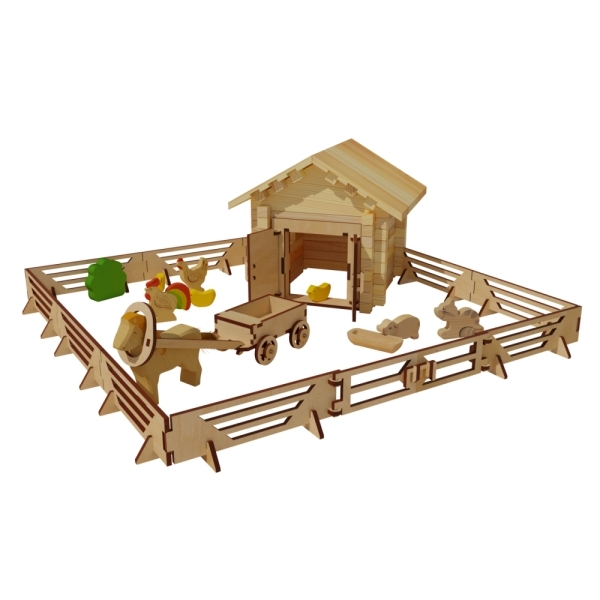 Конструктор детский ЛЕСОВИЧОК les 022 Ферма №1 набор из 105 деталей