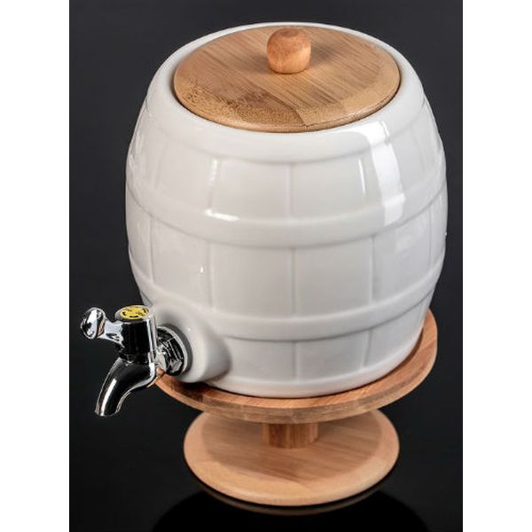 Бочонок Доляна 3408587 Эстет 2.5л, с краником на дерев.подставке
