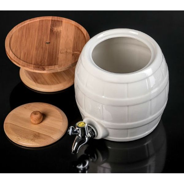 Бочонок Доляна 3408587 Эстет 2.5л, с краником на дерев.подставке