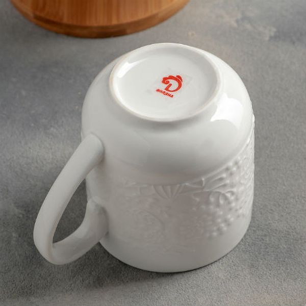 Набор Доляна 4177781 Эстет кружка 4шт.320мл на дерев.подставке