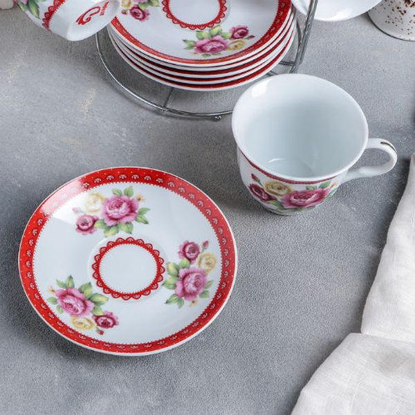 Сервиз Доляна 1113372 Первый цвет на мет.подставке (13 пр.)