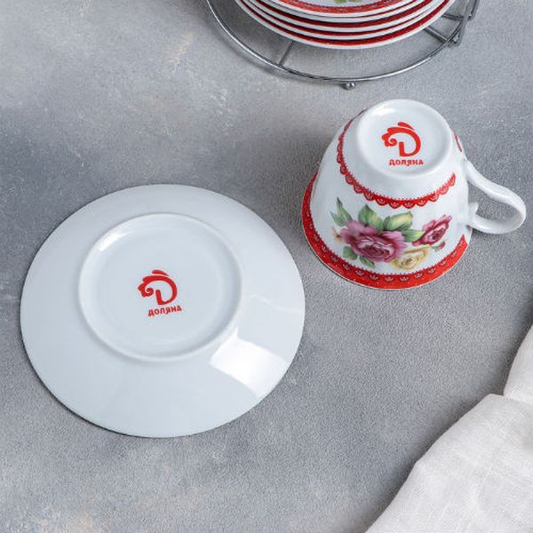 Сервиз Доляна 1113372 Первый цвет на мет.подставке (13 пр.)
