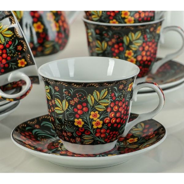 Сервиз Доляна 1405166 Калина красная на подставке (13 пр.)