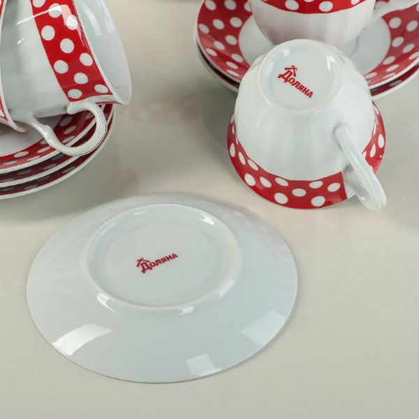 Сервиз Доляна 1405169 Горох чайник на подставке (13 предметов)