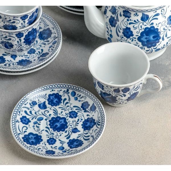 Сервиз Доляна 1405172 Русский узор на подставке (13 предметов)