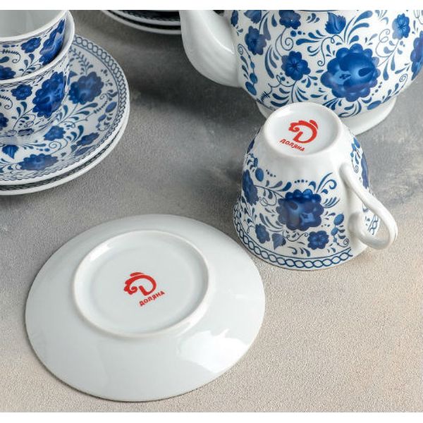 Сервиз Доляна 1405172 Русский узор на подставке (13 предметов)