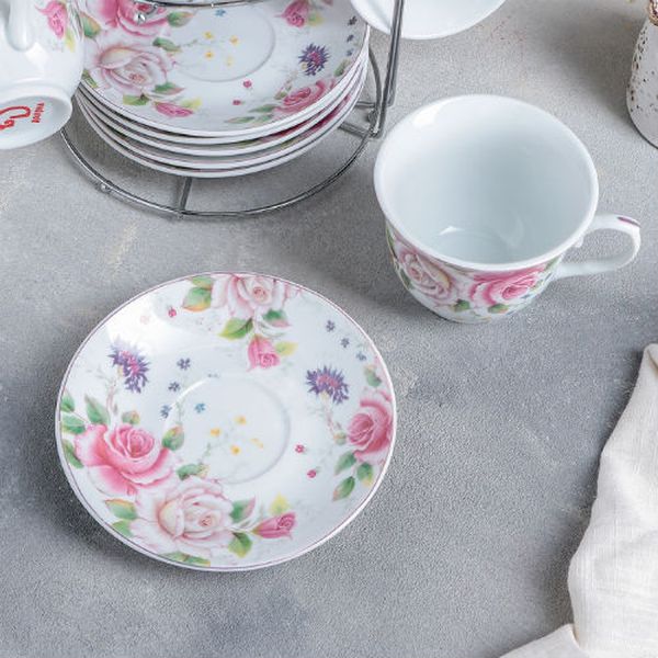 Сервиз Доляна 240597 Томная розана металл. подставке (13 пр.)