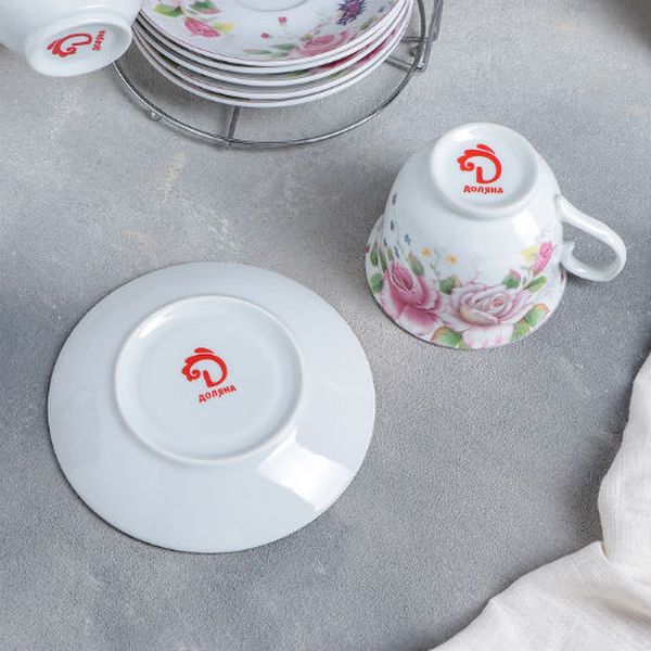 Сервиз Доляна 240597 Томная розана металл. подставке (13 пр.)
