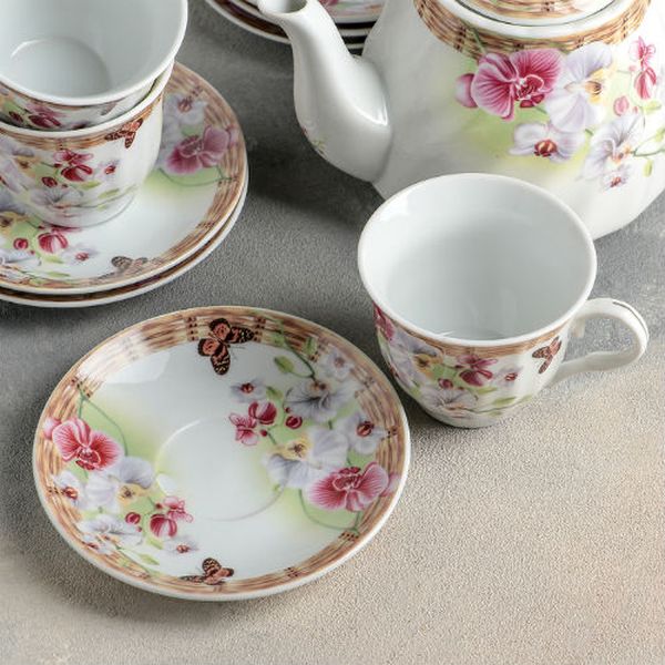 Сервиз Доляна 240600 Садовый дворик на подставке (13 предметов)