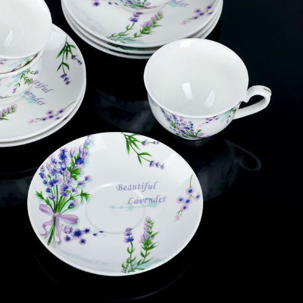 Сервиз Доляна 3801292 Лаванда кофейный (12 предметов)