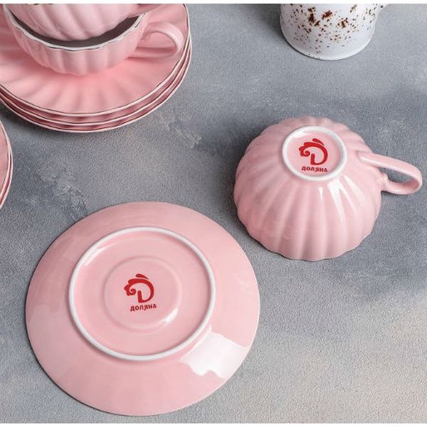 Сервиз Доляна 4442310 Вивьен (12 предметов), розовый