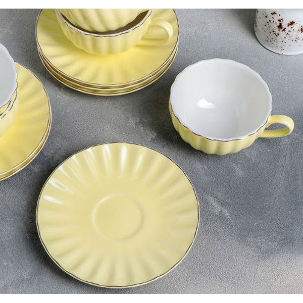 Сервиз Доляна 4442311 Вивьен (12 предметов), желтый