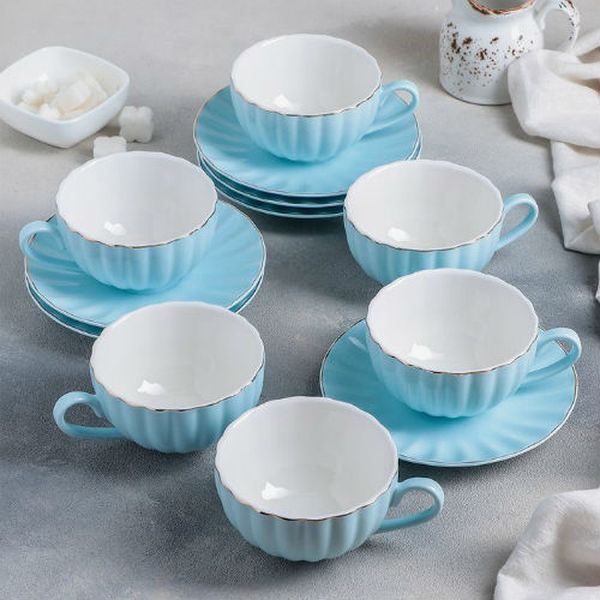 Сервиз Доляна 4442312 Вивьен (12 предметов), голубой