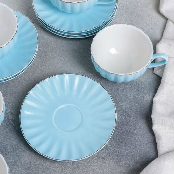 Сервиз Доляна 4442312 Вивьен (12 предметов), голубой
