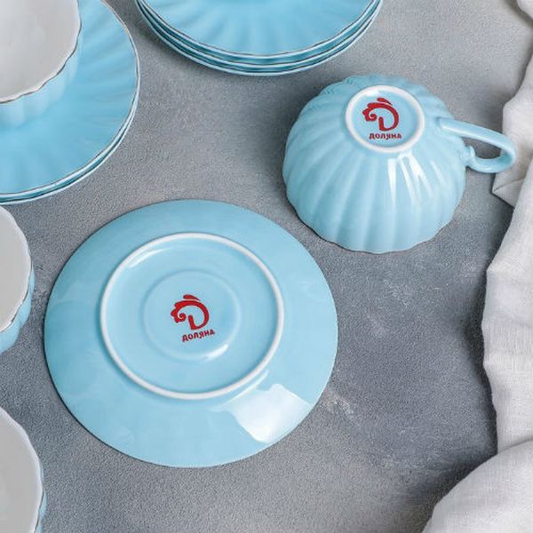Сервиз Доляна 4442312 Вивьен (12 предметов), голубой