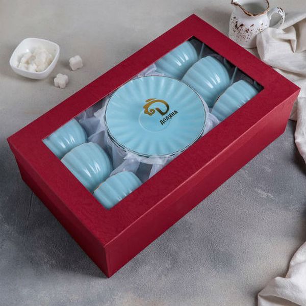 Сервиз Доляна 4442312 Вивьен (12 предметов), голубой